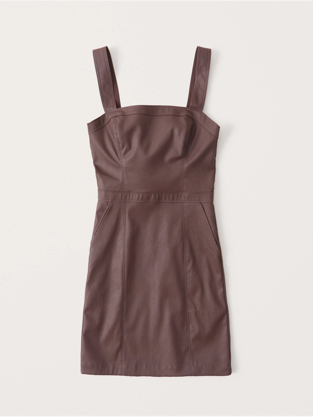 Abercrombie Faux Leather Pinafore Mini Brown Dress XXS